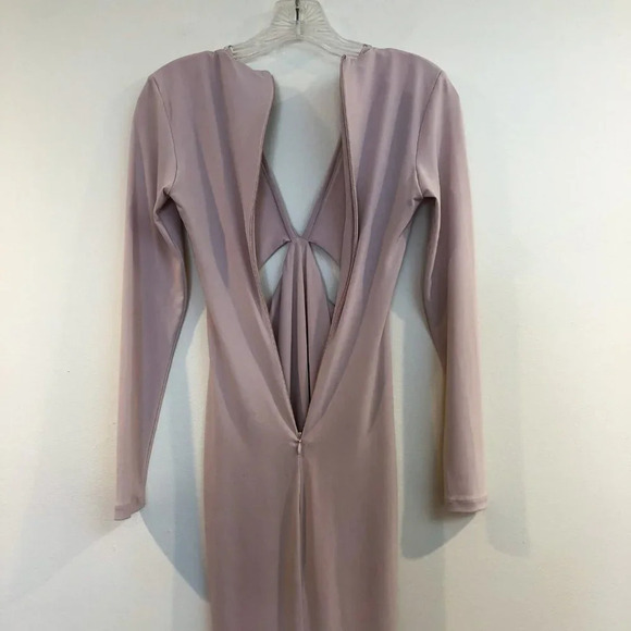 Nookie Revolve Cutout Long Sleeve Going Out Cream Blush Bodycon Mini Dress M - Picture 9 of 9